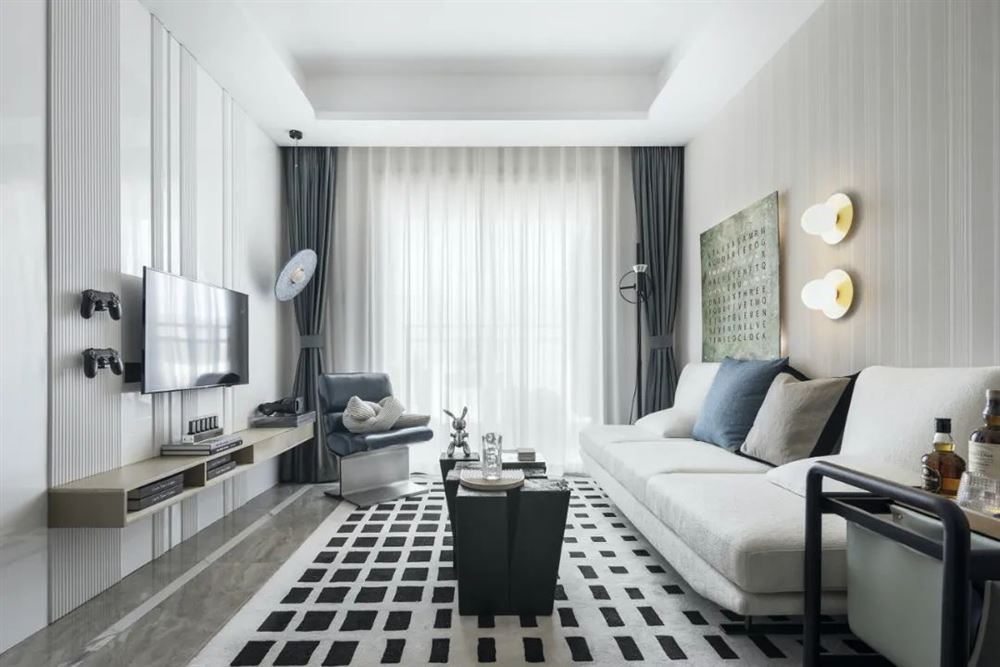 江門市興南小區現代簡約風格二居室裝修案例