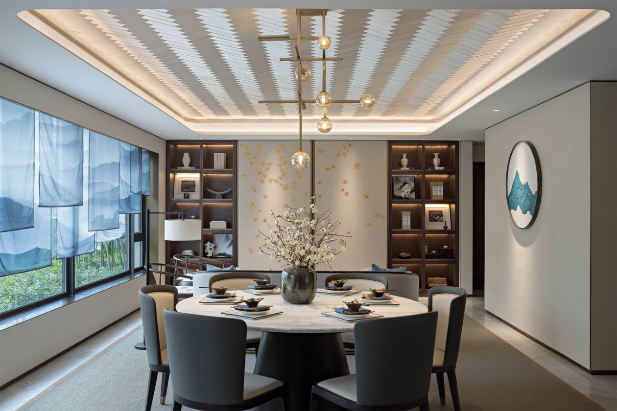 裝修案例新中式風格室內裝修效果圖-餐廳 裝修案例新中式風格室內裝修效果圖-餐廳