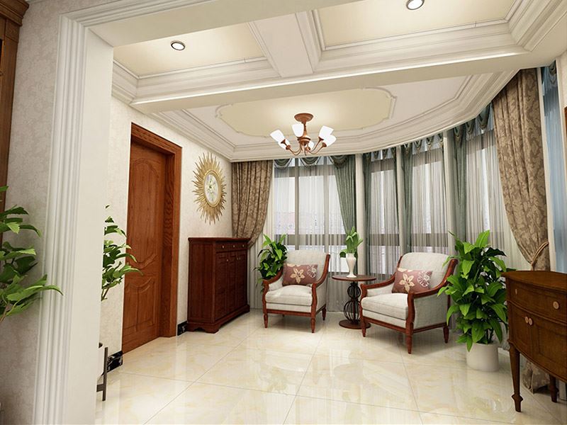 佛山市綠地熙江廣場新中式風格復式裝修案例