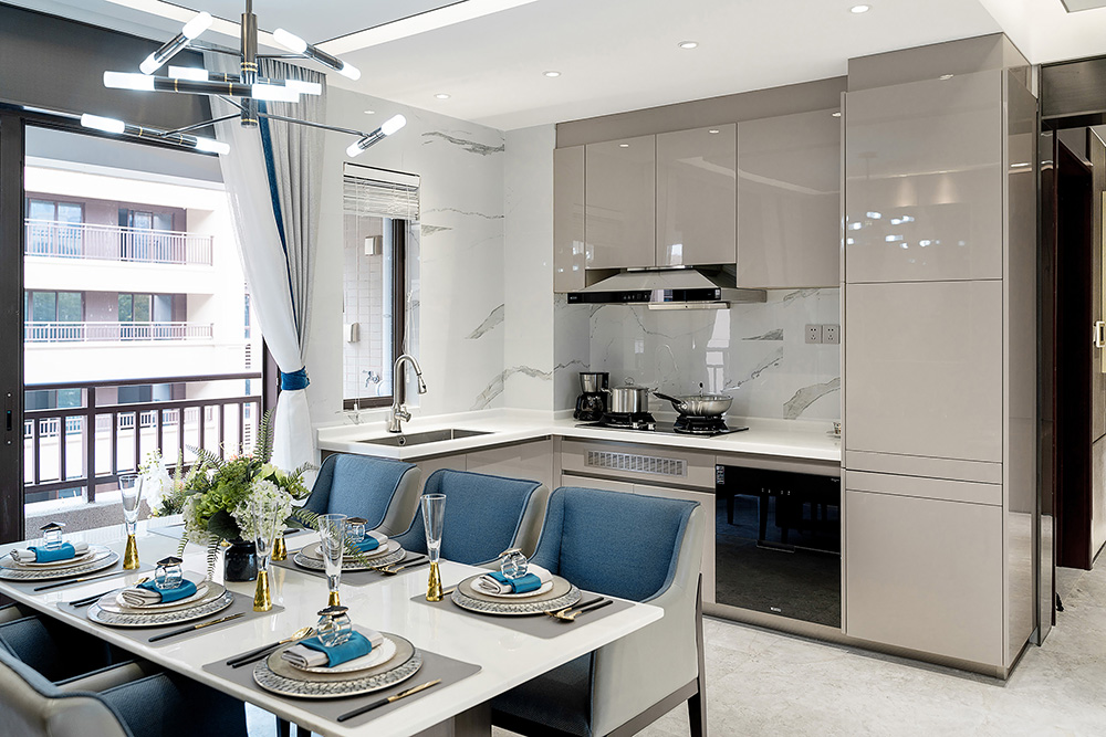 輕奢風格室內裝修效果圖-江南萬達廣場三居158平米-廚餐廳 輕奢風格室內裝修效果圖-江南萬達廣場三居158平米-廚餐廳