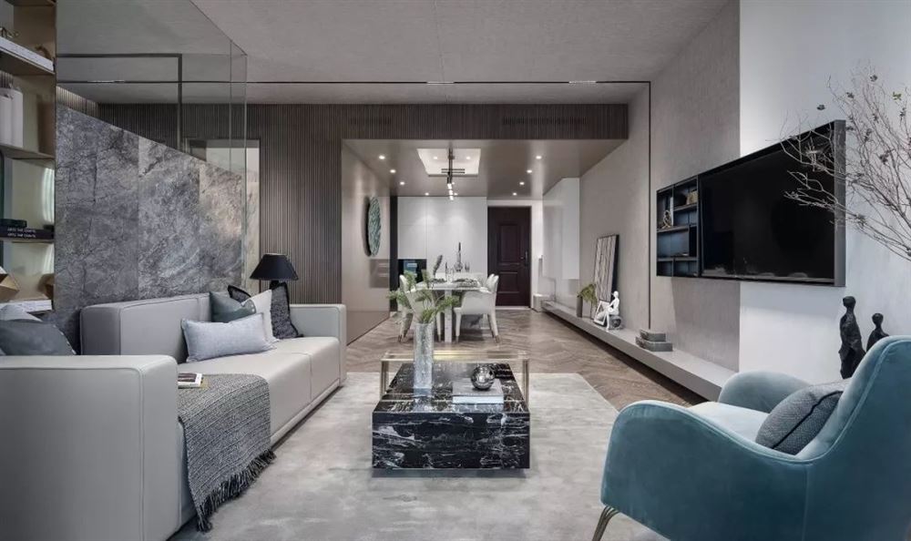 佛山市金茂綠島湖現代簡約風格四居室裝修案例