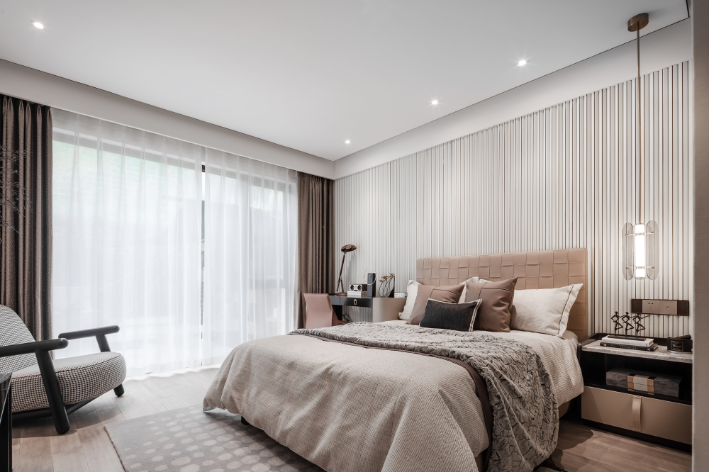 現代簡約風格別墅設計家裝案例-臥室 現代簡約風格別墅設計家裝案例-臥室