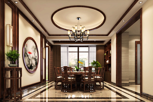 海口市華榮府新中式風格別墅裝修案例
