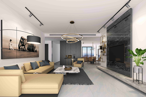 海口市羅牛山玖悅臺現代簡約風格四居室裝修案例