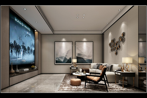 海口市環球100寶龍城現代風格平層裝修案例