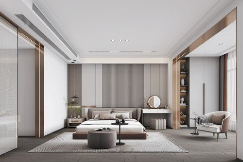 海口市輕工機械廠宿舍輕奢風格三居室裝修案例